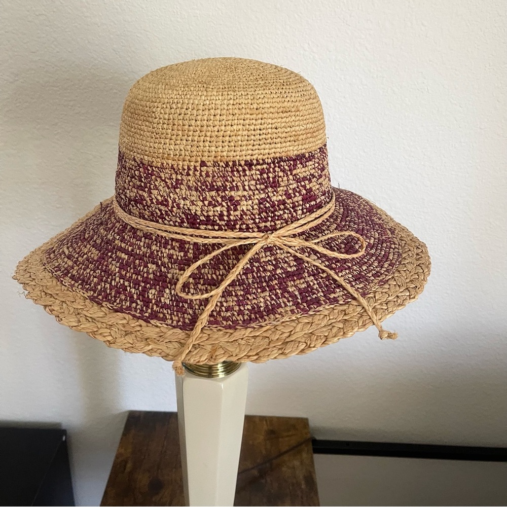 Beige&Pink Hat Straw Sun Hat Size M
